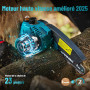 SEESII Mini Tronçonneuse à Batterie 8000mAh, 6 Pouces Tronçonneuse Électrique sans Fil avec Injecteur de Lubrifiant et Chaîne de