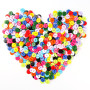 Furuising Lot de 600 Boutons Colorés, 11,5 mm à 2 Trous en Résine Boutons Ronds Bouton avec Boîte de Stockage pour Enfants Vêtem