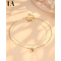 LOLIAS Collier Argent Sterling 925 pour Femmes Boucles d'oreilles Bracelet Or Ensemble Collier Réglable Chaîne Maillons avec Zir