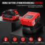 Sundpey Cle a Choc Sans Fil Brushless 650Nm, 21V Boulonneuse à Choc 2 en 1 avec 2x 4.0 Ah Batteries avec 6 Douilles & 9 Forets &