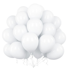 Teselife Ballons Blanc, 50Pièces 12Pouces Mat Blanc Latex Ballon Arche Guirlande Fille Femmes Anniversaire Mariage Proposition V