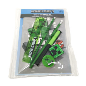 Theonoi Set de Papeterie (7 pièces) Creeper pour Tous Les Fans de Joueurs. Cadeau de rentrée Scolaire pour remplir Le Sac d'écol