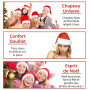 Bonnet Noel, Bonnets de Père Noël en Feutre. Bonnets Chapeau Rouge et Blanc Deguisement pour la Fête de Noel