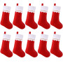 AUGSUN 10Pcs Chaussettes de Noël Personnalisé à Susprendre, Sachet de Bonbons pour Décoration de Noël