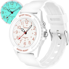 TENOCK Montre De Sport pour Femmes Montre Analogique à Quartz pour Hommes Montre éTanche 50M avec Veilleuse