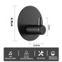 Feligio Crochet Adhesif Mural Noir 4 Pièces, Patere Salle de Bain en Acier Inoxydable, Porte Manteau Adhésif pour Cuisine Salle 