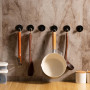 Feligio Crochet Adhesif Mural Noir 4 Pièces, Patere Salle de Bain en Acier Inoxydable, Porte Manteau Adhésif pour Cuisine Salle 