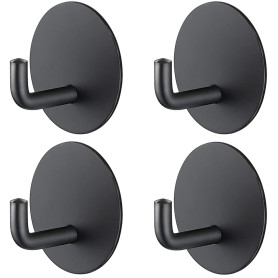 RouMio Crochet Adhésif, 4 Pièces Crochet collant de serviette, antirouille, pas besoin de percer, adapté à une utilisation dans 