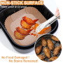 AiQInu Papier Sulfurisé pour Air Fryer,100 Pièces 20cm Cuisson Paper Liner,Food-Grade BPA gratuit, Jetable Antiadhésive Sans Hui