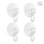 AzureRay Lot de 4 Crochets à Ventouse Extra Solides et Réutilisables, Pour Fenêtre, Verre, Salle de Bain et Cuisine,Transparent