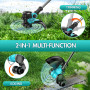 Debroussailleuse Electrique sans Fil,avec 1 Batterie et 4 Bobines,2 en 1 Coupe Bordure sans Fil,Alimentation Automatique de Fil,