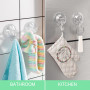 Fervalyna Lot de 6 Crochet Ventouse Transparent, Crochet a Ventouse pour Salle de Bains et Cuisine, Crochets à Ventouse Murale, 