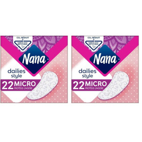 Nana Dailies Style Protège-Lingerie Micro - Protège-Slip Petit et Confortable pour Tous Types de Lingerie - 22 Protège-Slips (Lo