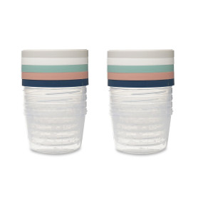 THERMOBABY Lot de 10 boîtes de conservation 250ml pour Bébé - Compatibles Micro-ondes, congélateur, lave-vaisselle - Empilables 