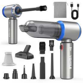 Aspirateur à Main, 25000Pa/120W Mini Aspirateur sans Fil & 210.000 tr/min Aspirateur de Voiture à 3 Vitesses avec Moteur sans Br