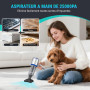 Aspirateur à Main, 25000Pa/120W Mini Aspirateur sans Fil & 210.000 tr/min Aspirateur de Voiture à 3 Vitesses avec Moteur sans Br