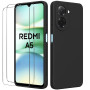 binandteam Coque pour Xiaomi Redmi A5 4G (6.88") avec 2 Verre Trempé Protection écran,Housse Liquide Souple en Silicone TPU Anti