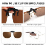 JM Polarisé Lunettes de Soleil Clip Lentille Flip Up Sans Cadre pour Lunettes de Vue Optique