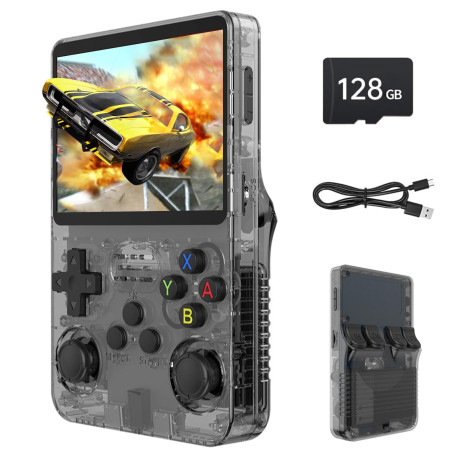 Febotak R36S Console de Jeux Portable rétro, écran IPS de 3,5 Pouces, 128 Go de mémoire, Plus de 40 000 Jeux, basée sur ARKOS à 