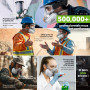 AirGearPro G-500 Masque de Protection Respiratoire Réutilisable, Anti poussière, Anti gaz avec Filtres et Lunettes de Protection