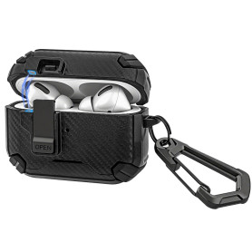 Geekria Coque rigide compatible avec Apple AirPods Pro 2/1, coque intégrale antichoc avec couvercle rabattable déverrouillable, 