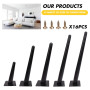 Zllzpzd Pieds de Table en Métal Noir,25 cm Pieds de Meubles Inclinés,Pieds de Meubles Coniques,Pieds pour Tables Basse Canapés M