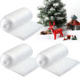 Prmape 3 Pièces Neige Artificielle de Noël, 80 * 150cm Couverture de Neige de Noël, Couverture Effet Neige Artificielle Blanche 