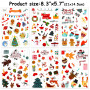 DPKOW 300pcs Noël Autocollants pour Enfants Artisanat, Autocollants de Bricolage de Noël pour DIY Cartes Scrapbooking de Noël, A