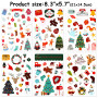 DPKOW 300pcs Noël Autocollants pour Enfants Artisanat, Autocollants de Bricolage de Noël pour DIY Cartes Scrapbooking de Noël, A