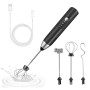mousseur à lait électrique USB rechargeable 3 fouets electrique 3 vitesse réglable mousseur lait, petit mixeur, milk frother mel