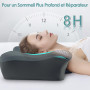 Silkena Oreiller Cervical pour Dormir,Oreiller en Mousse Mémoire Respirant,Adapté pour Ceux Qui Dorment sur Le Côté,sur Le Dos o