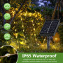 FIFlying Guirlande lumineuse solaire d'extérieur - 2 x 16 m - 160 LED - Résistante aux intempéries - 8 modes - IP65 - Étanche - 
