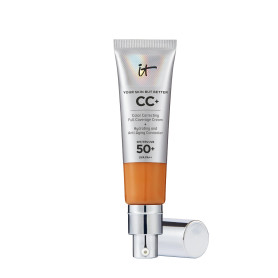 IT Cosmetics, Crème CC+ Anti-Âge Your Skin But Better, Haute Couvrance, Waterproof, Enrichi en Peptides, Collagène & Vitamines, 