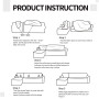 ShowyLive Lot de 2 Housses de Canapé Housse de Canape 3 Places avec Accoudoirs et 2 Housses de Coussin, pour Canapé en Forme de 