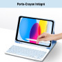 Lielax Coque Clavier pour iPad A16 11ème Génération 11 Pouces 2025/10ème Génération 10.9 Pouces 2022, AZERTY Layout Clavier Étui