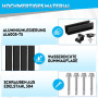 BOSYTRO Kit de Montage PV pour 4 Module,Support de Panneau Solaire, Rail Noir de 12 CM,Clips de Drainage d'eau 30 MM, Pince Régl