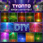 Tyonto Lampe de Scène, 60 effets lumineux Lumière Disco avec Stroboscope et télécommande, Boule Disco Grand Angle Contrôle de la