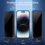 NEW'C Lot de 3, Verre Trempé Anti-Espion pour iPhone 14 Pro (6,1 Pouces), Angle de Confidentialité 28 Degrés Amélioré, Dureté Ul