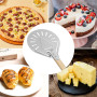 Magrimaxio 7 Pouces pelle a pizza perforée, spatule Pizza Paddle ronde en Aluminium Anodisé Dur, avec Résistance Aux Hautes Temp