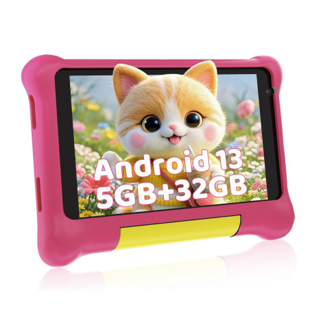 Vekoy Tablette Enfants 7 Pouces Android 13 Tablette pour Enfant 5GB RAM 32GB ROM(TF 128GB) Contrôle Parental, GMS, WiFi, Bluetoo