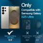 JETech 5 en 1 Coque pour Samsung Galaxy S25 Ultra 5G avec 2 Protection D'écran en Verre Trempé et 2 Protecteur d'Objectif de Cam