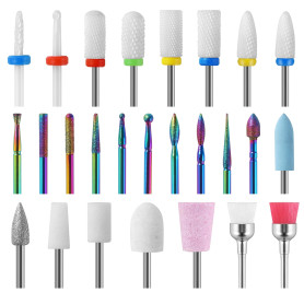 Set de 26 Embouts Ponceuse Ongles avec 8 Embout Ponceuse Ongles Céramique - Idéal pour les Professionnels et les Débuteurs, Usag