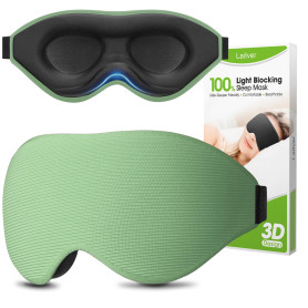 Laitver Masque de Nuit Homme/Femme, Masque de Sommeil Anti-Lumière, Zéro Pression Oculaire & Design Elargi sur le Côté, Doux & C
