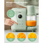 Bear Cuiseur vapeur 6 en 1 avec mixeur Premium pour bébé, vapeur, mélange automatique, chauffage du lait, désinfection, fonction