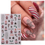 JMEOWIO Paillette Noël Stickers Ongles Nail Art 10 Feuilles Autocollants Ongles Autoadhésif Deco Ongle Nail Art Design Manucure