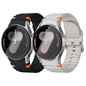 2 paires de bracelets de 20 mm compatibles avec Samsung Galaxy Watch 7 6 5 4 bracelets, (40/44mm) /6 Classic (46/42/47/43mm)/FE/