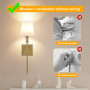 Lot de 2 Appliques Murales Rechargeable USB, Lampe Murale Sans Fil avec Télécommande, E27 Applique Murale Batterie Interieure, D
