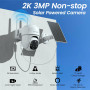 Cinnado Camera Surveillance WiFi Exterieure sans Fil Solaire – 2K Caméra de Surveillance Extérieur avec Panneau Solaire, Wi-FI 2