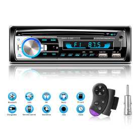 Autoradio Bluetooth USB, Lifelf Radio Voiture Récepteur avec Lecteur MP3 WMA FM Télécommande, Deux USB Port, Soutien iOS, Androi