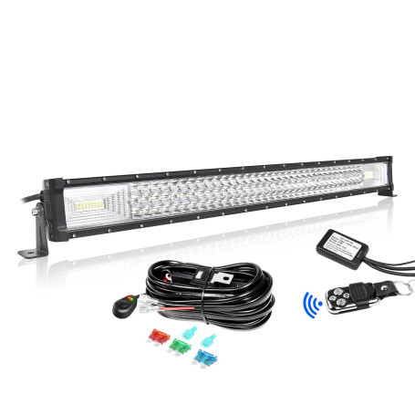 Willpower Barre LED 81cm 32'' 405W Avec Câblage Stroboscope Rampe Étanche 12V 24V Projecteur Longue Portée Feux Phare de Travail